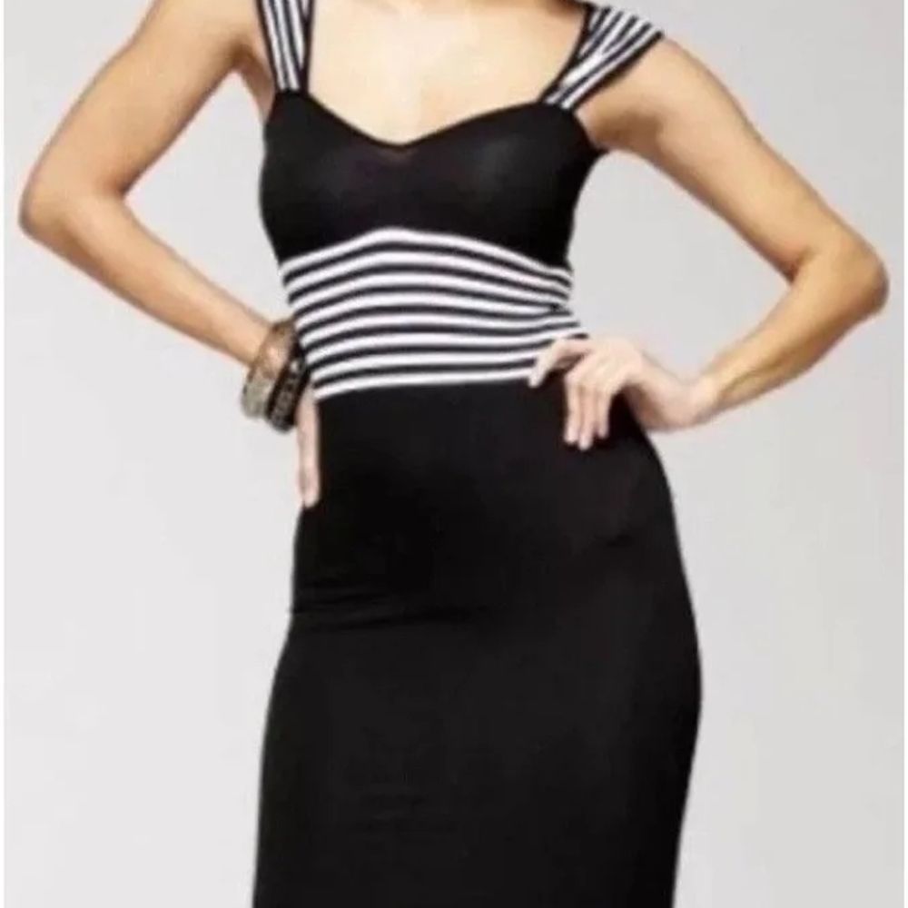 Black and White Striped Bodycon Dress